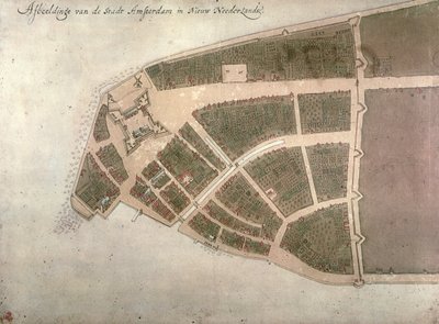 View of New Amsterdam, Costello Plan, 1660 by Jacques Cortelyou